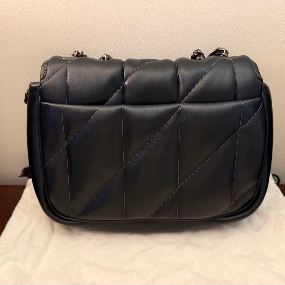 Coach Black Quilted Leather Shoulder Bag with Gunmetal Chain - Picture 2 of 8